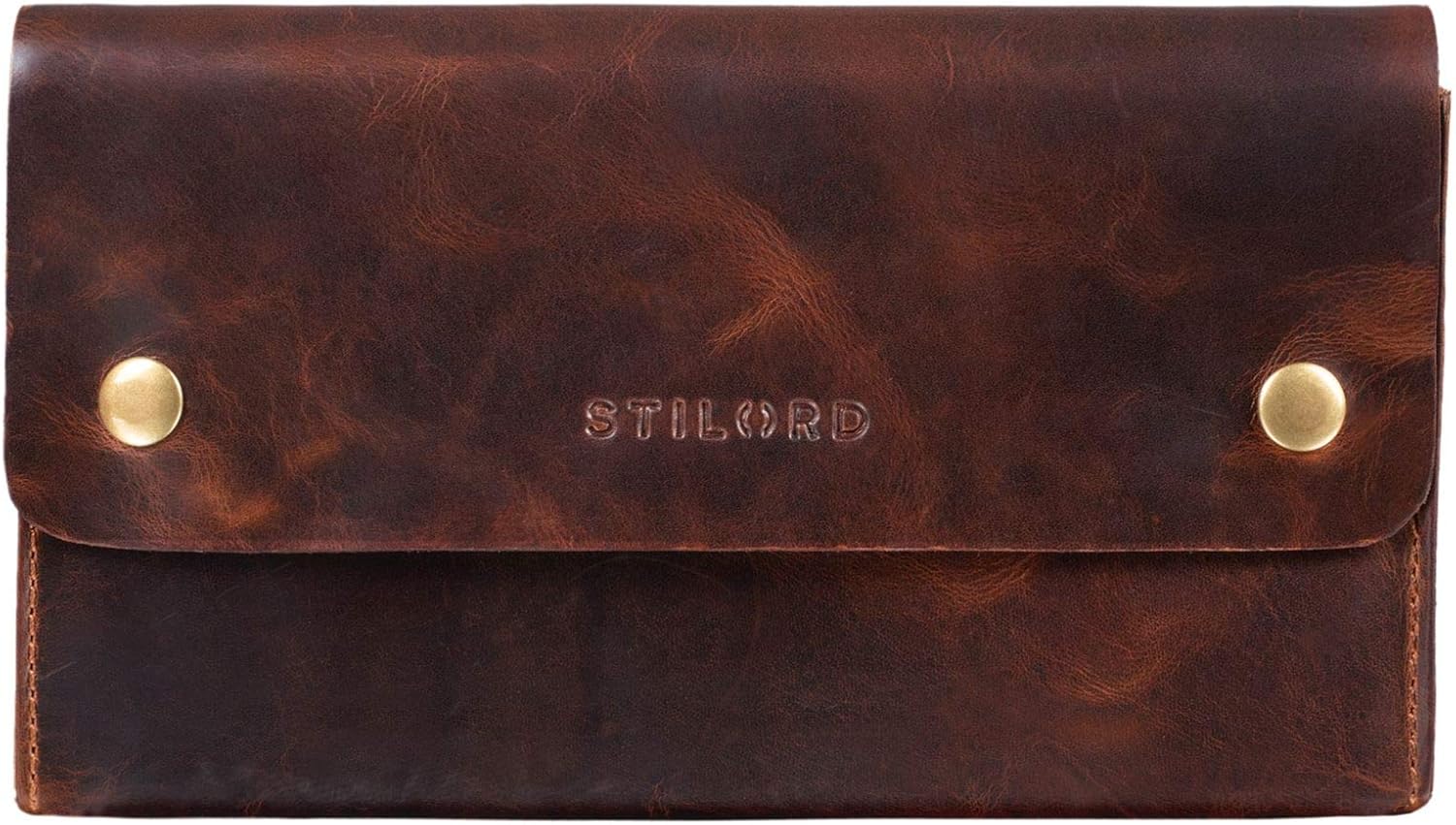 STILORD 'Griffin' Leather Case Vintage Pouch for Pencil Cosmetic Money Glasses Keys Small Organizer in Genuine Leather, Colour:Kara - Cognac - Image 4