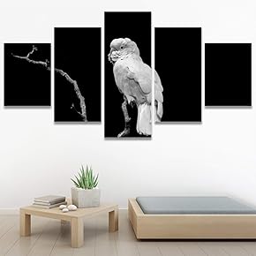 SIGNWIN 5 Panel Canvas Wall Art Bird on...