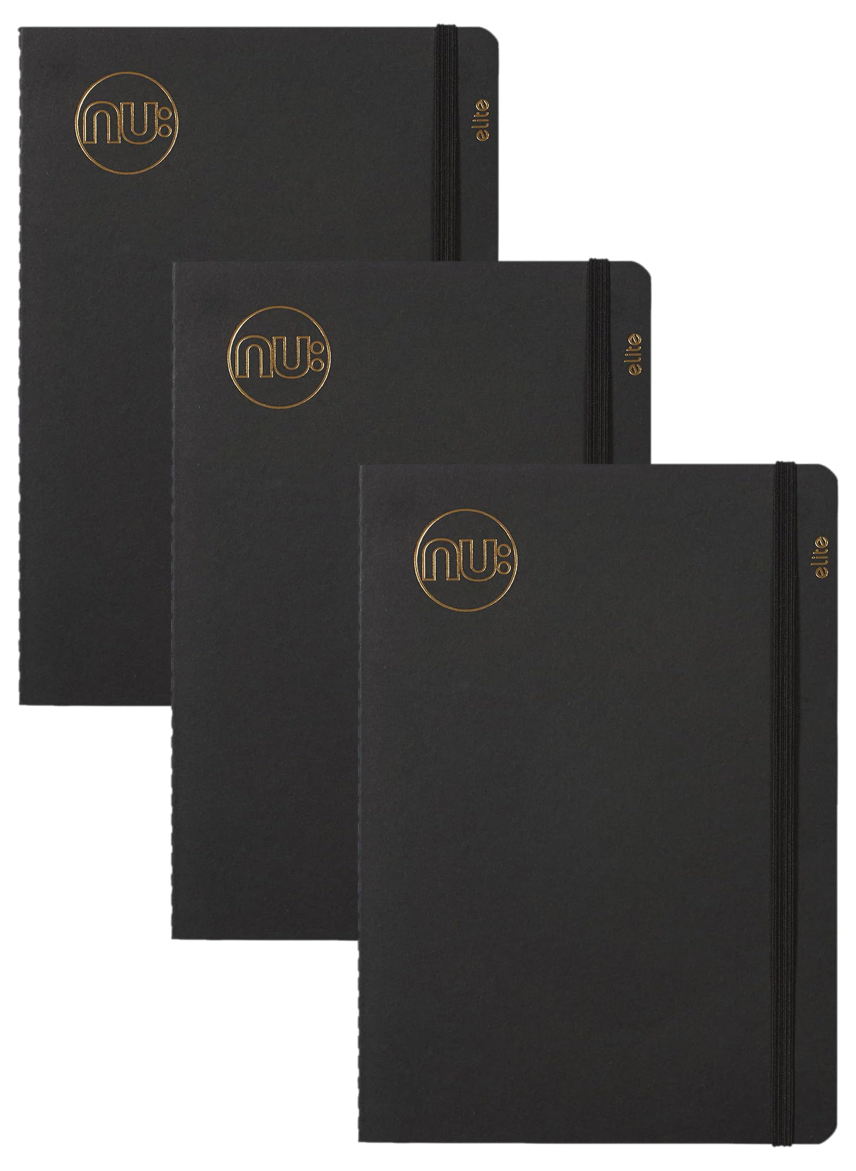 Nu: Notebooks - Kraft Range - Black Stitched Spine A5 Notebook - Stationery Notebooks - Professional Notepad - 80 Pages (Pack of 3) โ image 1