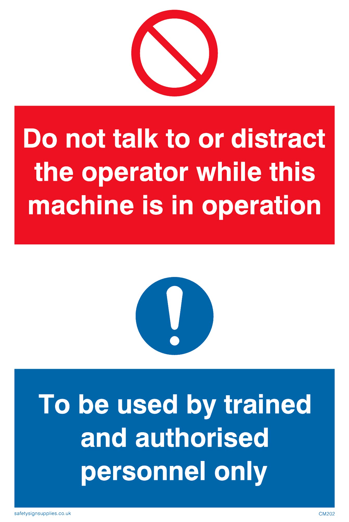 Pack of five - Do Not Talk Or Distract Sign - 100x150mm - A6P