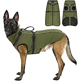 OneTigris Dog Coat with Harness - Reflective Adjustable Coats for Medium and Large Dogs, Waterproof Warm Winter Coat, Soft Heavy Fleece Lining with Back Zipper Dog Jackets