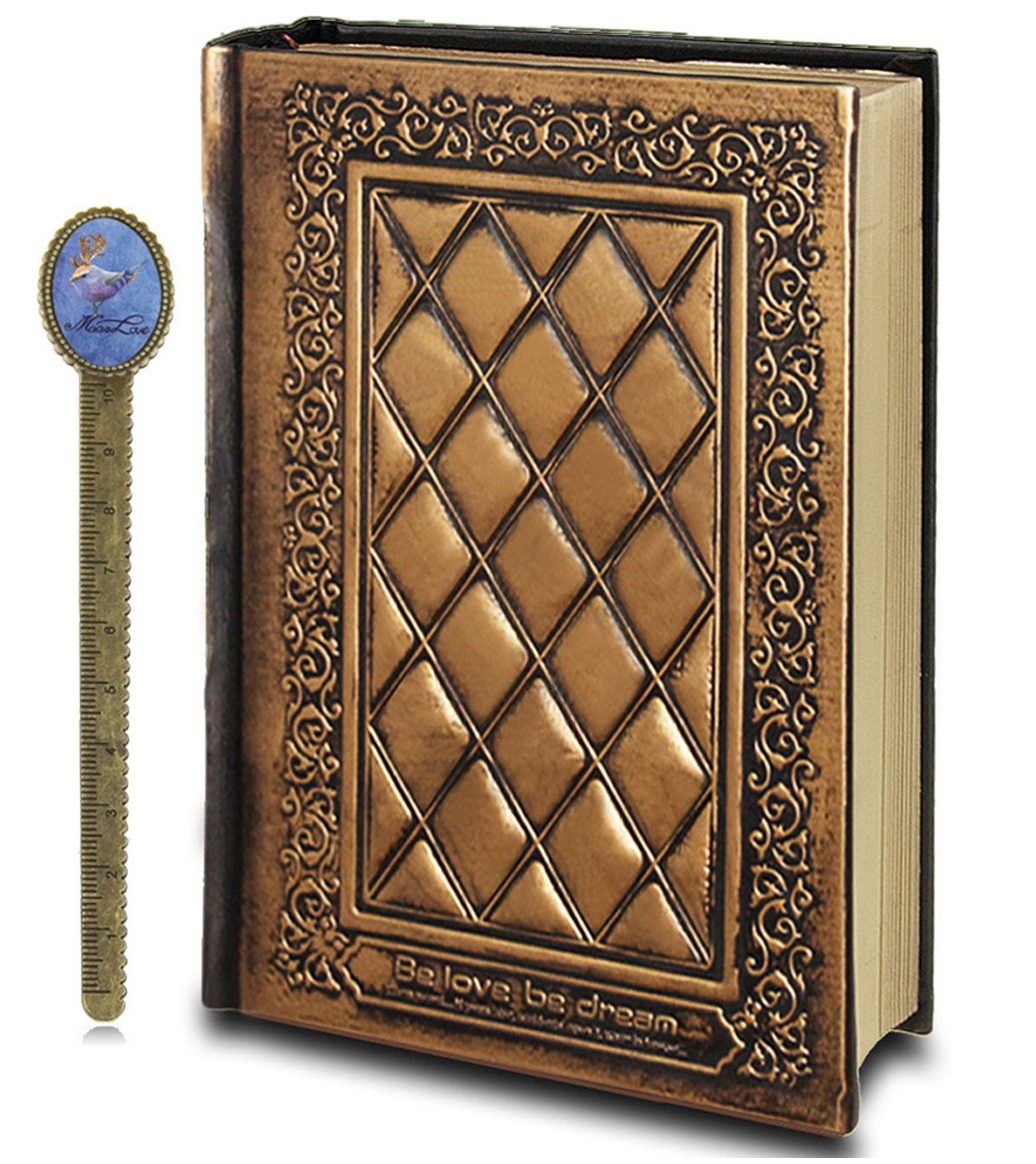 Leather Vintage Embossed Cover Notebook Life Story Book Blank Hardback Scrapbook Travel Ultra Thick Writing Journal Work Diary