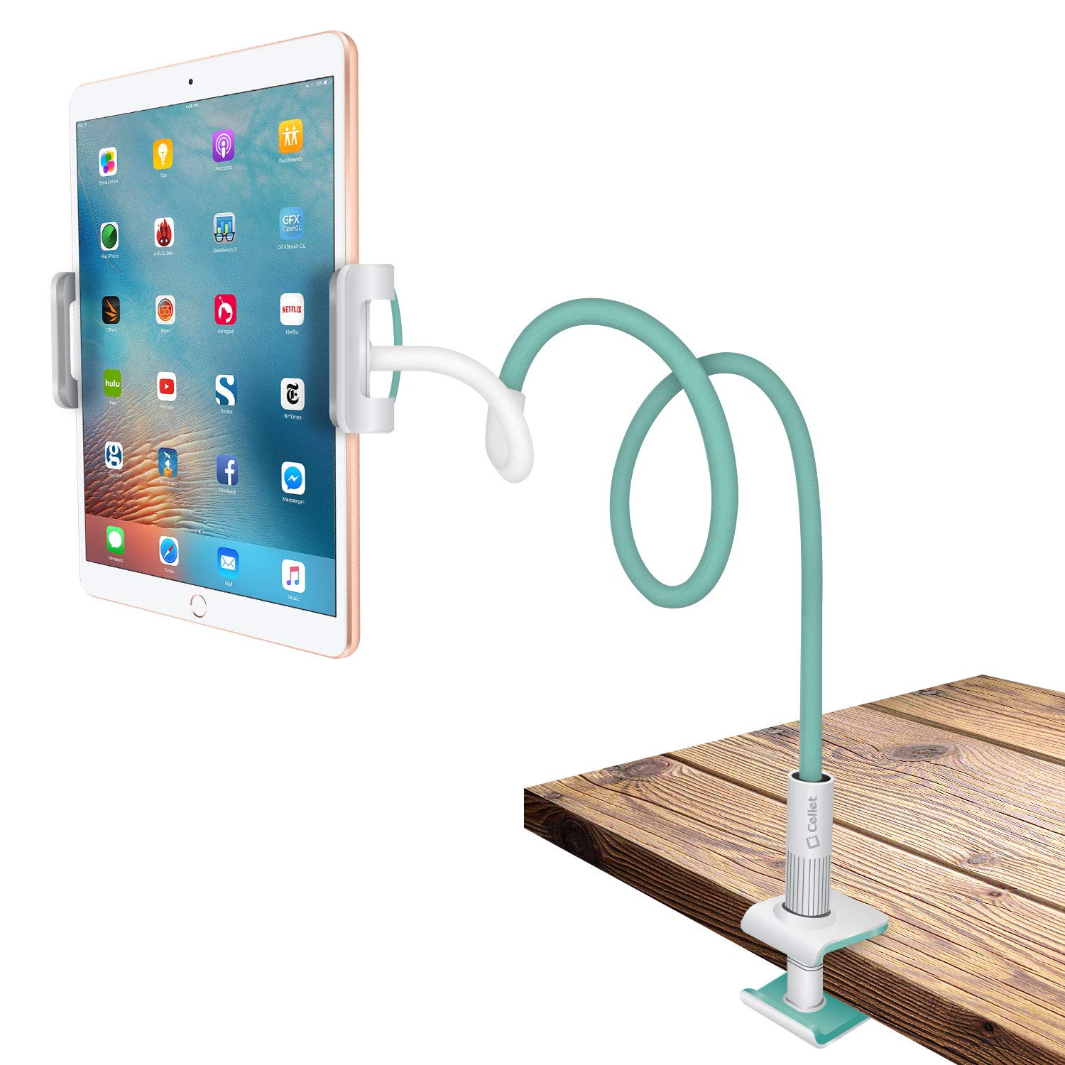 Cellet Flexible Adjustable Goose Neck iPad Stand Holder/Desk Top, iPad Tablet Holder for Apple iPad,iPad Air,iPad Pro,Mini 4/3/2/1/ Nintendo Switch, Galaxy Tabs S4,3,2 Amazon Kindle Fire HD & More