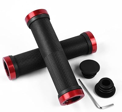 URAQT Bike Handlebar Grips Double Lock Anti-Slip Red