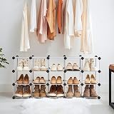 SONGMICS 15-Cube Storage Unit DIY Shelving Shoe Rack White LPC445W02 view 4