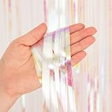 Valentines Decorations Iridescent Foil Fringe Curtains 2 Pcs 1x2m
