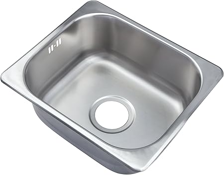 Fregadero de la cocina. Diseño cuadrado pequeño fregadero de montaje de