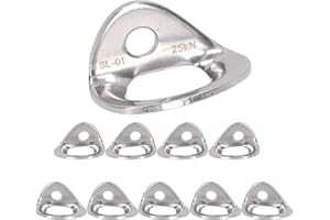 Yulatik 10PCS 25KN Bolt Hangers Rock Climbing Holds, 316 Stainless Steel Lightweight Climbing Hanger Rock Climbing Anchors for 10MM/ 3/8" Drill Bit, for Cave Exploration Engineering Protection