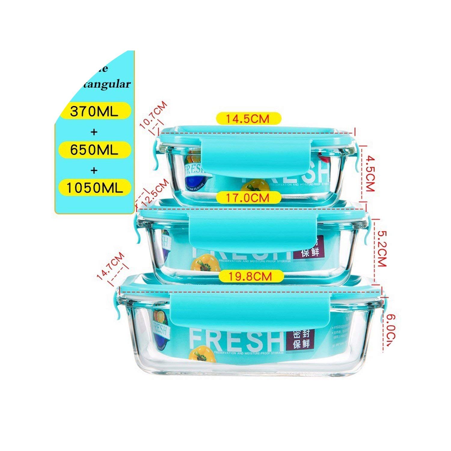 Love-pink Food Storage Box Suit Lunch Box Household Microwave Oven Refrigerator Crisper Seal Food Salad Storage,B3