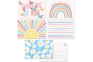Sweetzer & Orange Thinking of You Postcards Pack (60 cards) 4x6 Postcards for Kids and Adults. Assorted Blank Flyers, Sympath