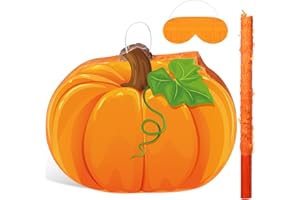Harrycle Fall Thanksgiving Piñata Large Thanksgiving Piñata with Blindfold Bat and Confetti for Autumn Harvest Birthday Party Favors Supplies Holiday Decor(Pumpkin)