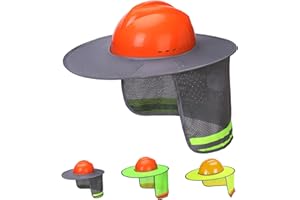 UNCO Industrial Hard Hat Sun Shield, Grey, Mesh, Reflective, Full & Standard Brim, Hard Hat Accessory
