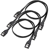 Cable Matters 3-Pack Straight SATA III 6.0 Gbps SATA Cable (SATA 3 Cable) Black - 18 Inches