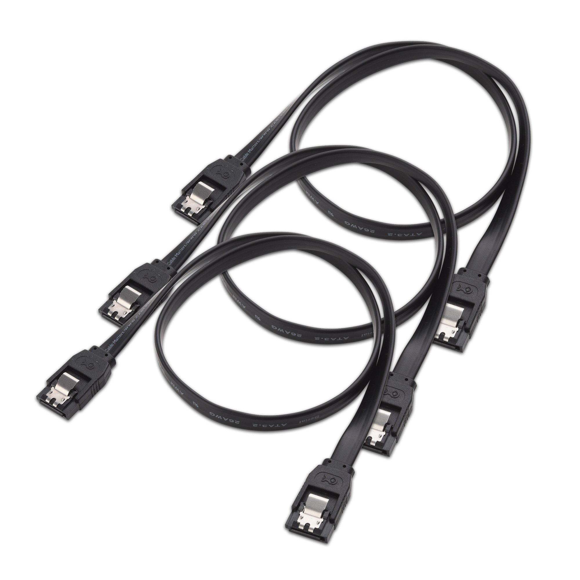 Cable Matters 3Pack Straight SATA III 6.0 Gbps SATA Cable (SATA 3