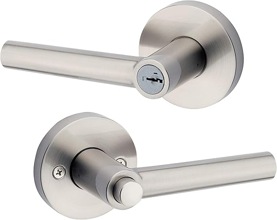 Kwikset 91560-003 Milan Palanca de entrada con llave redonda, cromo