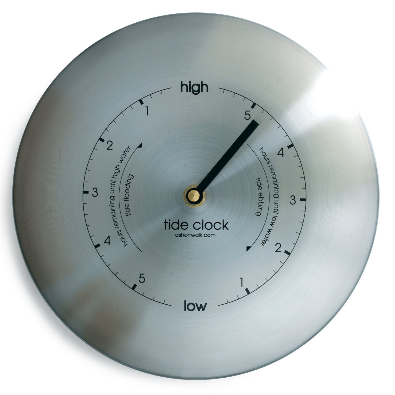 Round Stainless Steel Tide Clock Brushed Stainless Steel