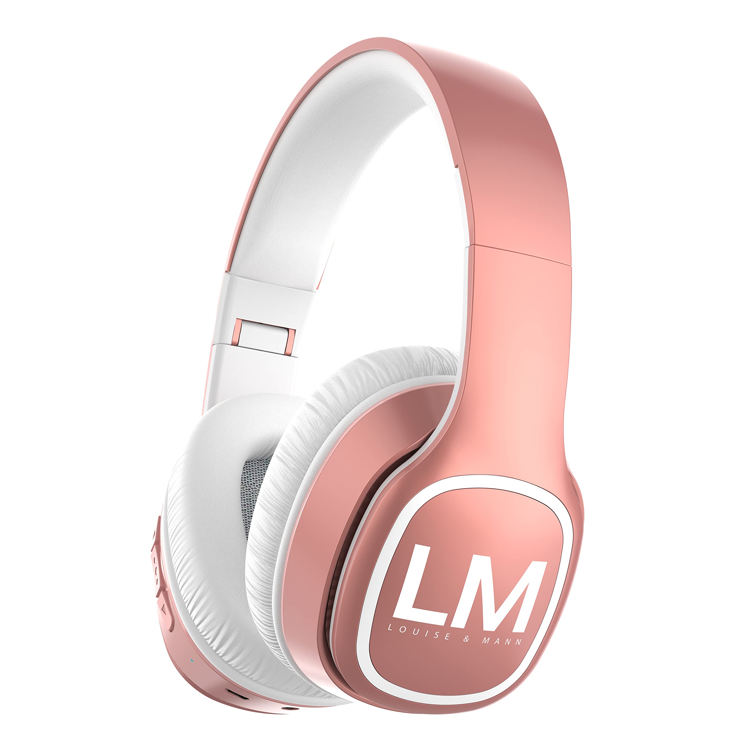 Louise&Mann Wireless Headphones Over Ear, Bluetooth Headphones 5.3, Foldable Lightweight with Soft Memory Foam Earmuffs, Built-in Mic with Wired Mode and Carry Case for Travel,Office,PC