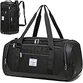 Laripwit Travel Duffle Bag for men 40L Medium Sports Gym Bag with Wet Pocket & Shoes Compartment Weekender Overnight Backpack for Traveling Duffel Bag Backpack for Women, Black