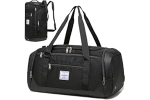 Laripwit Travel Duffle Bag for Men 40L Sports Gym Bag with Wet Pocket & Shoes Compartment Weekender Overnight Backpack for Tr