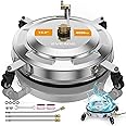 EVEAGE 2-in-1 Pressure Washer Surface Cleaner, Reversible Undercarriage Pressure Washer Attachment, 15.5" Commercial Grade Surface Cleaner with Wheels, Extension Wands 1/4" Quick Plug