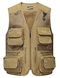 Flygo Men's Mesh Fishing Vest Multi-Pockets