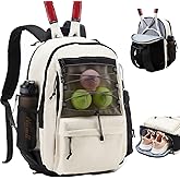 LANBX Tennis Bag, Tennis Backpack for Women Men 2 Rackets with Insulated Pocket Shoe Compartemnt for Pickleball Tennis
