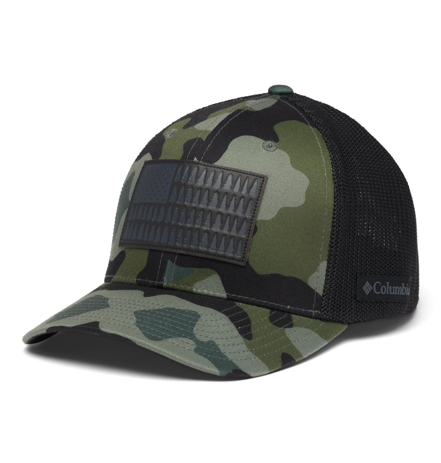 Photo 1 of Columbia Unisex Rugged Outdoor Mesh Hat, Stone Green Mod Camo/Tree Flag, Small/Medium