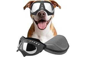 PETLESO Large Dog Googles- Dog Eye Protection Sunglasses Snow Doggles for Large Dog, Black