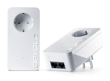 devolo dLAN 550 duo+ Starter Kit Powerline (500 Mbit/s Internet aus der Steckdose, 2x LAN Ports, 2x Powerlan Adapter, integri