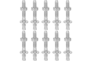 DTGN 1/4" x 2-1/4" Wedge Anchors - 10Pack - Good for Cement and Concrete Wall - 304 Stainless Steel Zinc Plated Screw Bolt Nu