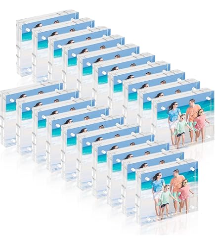 Acrylic Photo Frames 2x2 6 Pack Clear Inch - Double Sided Magnetic ...