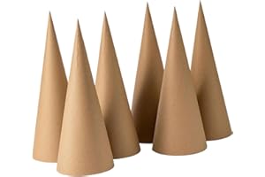 Gxdqxxd 6X Papier-mâché Cones for Crafting, Versatile, Imaginative Hands on Cardboard Cones, Open at The Bottom, for Party Ha