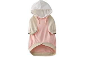 Pet Passion Rocky – The Orginal Lightweight Hooded TEE 100% Organic Cotton Dog Hoodie Pet Coat Sweater for Small, Medium, Large Dogs, Pink Color Block, Large (40-60 lbs)