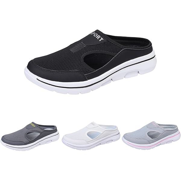 靴 MONOCHROME SNEAKER MULES Amazon.com | Women's Mules Shoes Breathable Mesh Walking