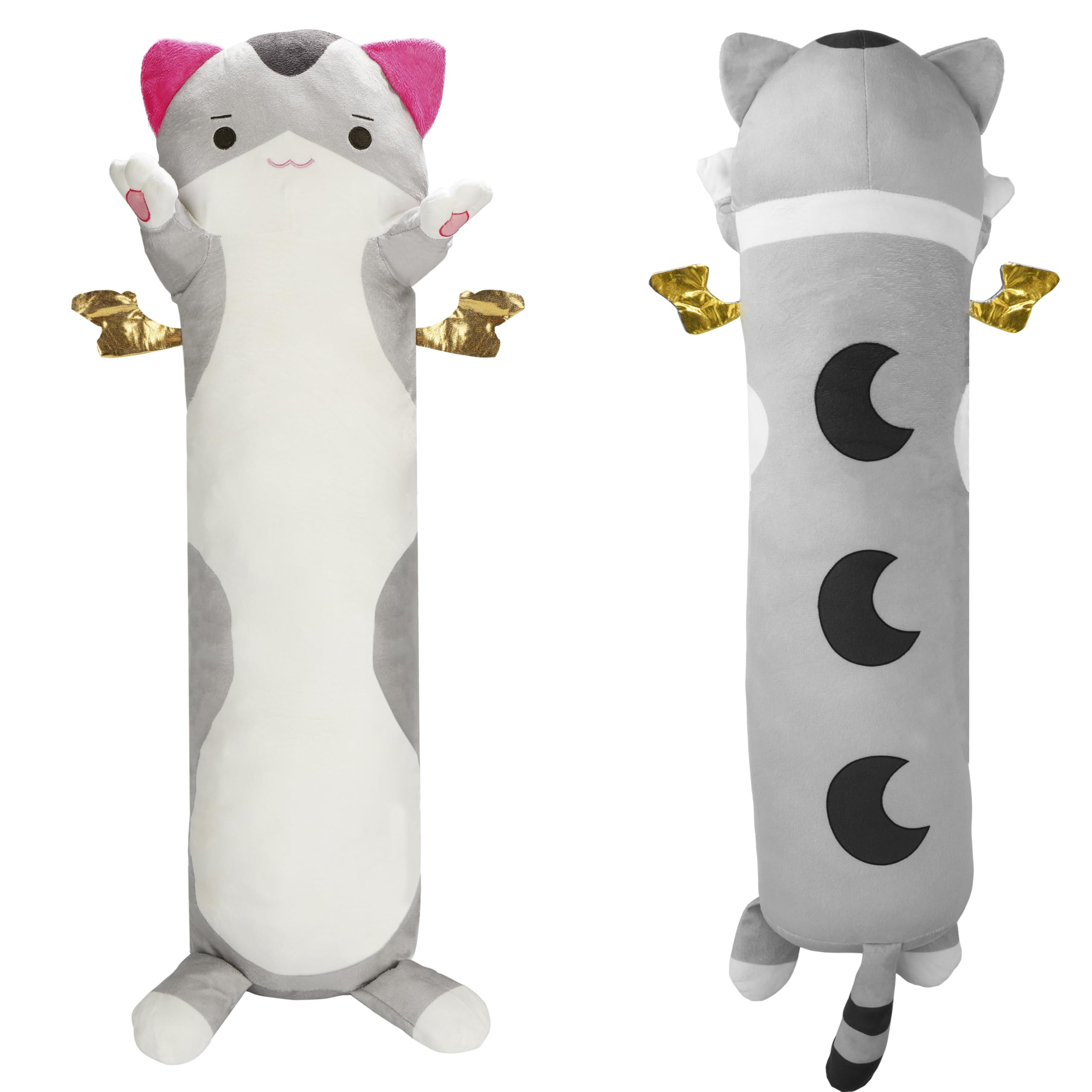 BELLE VOUS Long Cat Plush Pillow - 71cm/28 Inches Cute Kitten Body Pillow - Soft Cuddly Stuffed Animal Doll Plushie Gift/Toy for Kids - Large Cushion for Sleeping/Hugging