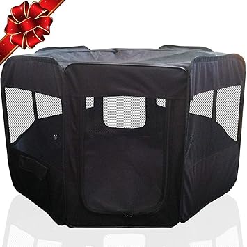SRI Indoor/Outdoor Cage. Best Exercise Kennel( SRI-42-PA-P, Black)