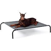 Bedsure Outdoor Elevated Cooling XL Dog Bed for Extra Large Dog, 54in Grey | Portable Raised Camping Pet Cot Hammock,Breathable Teslin Mesh, Weather Resistant, For XL Dogs Up to 120 lbs,Easy to Assemble