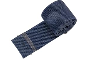 High Elasticity Woven Wide Elastic Band Double Twill Striped Elastic Cord Sewing Ribbon Trim Stretch(Deep Denim Blue,2meter)