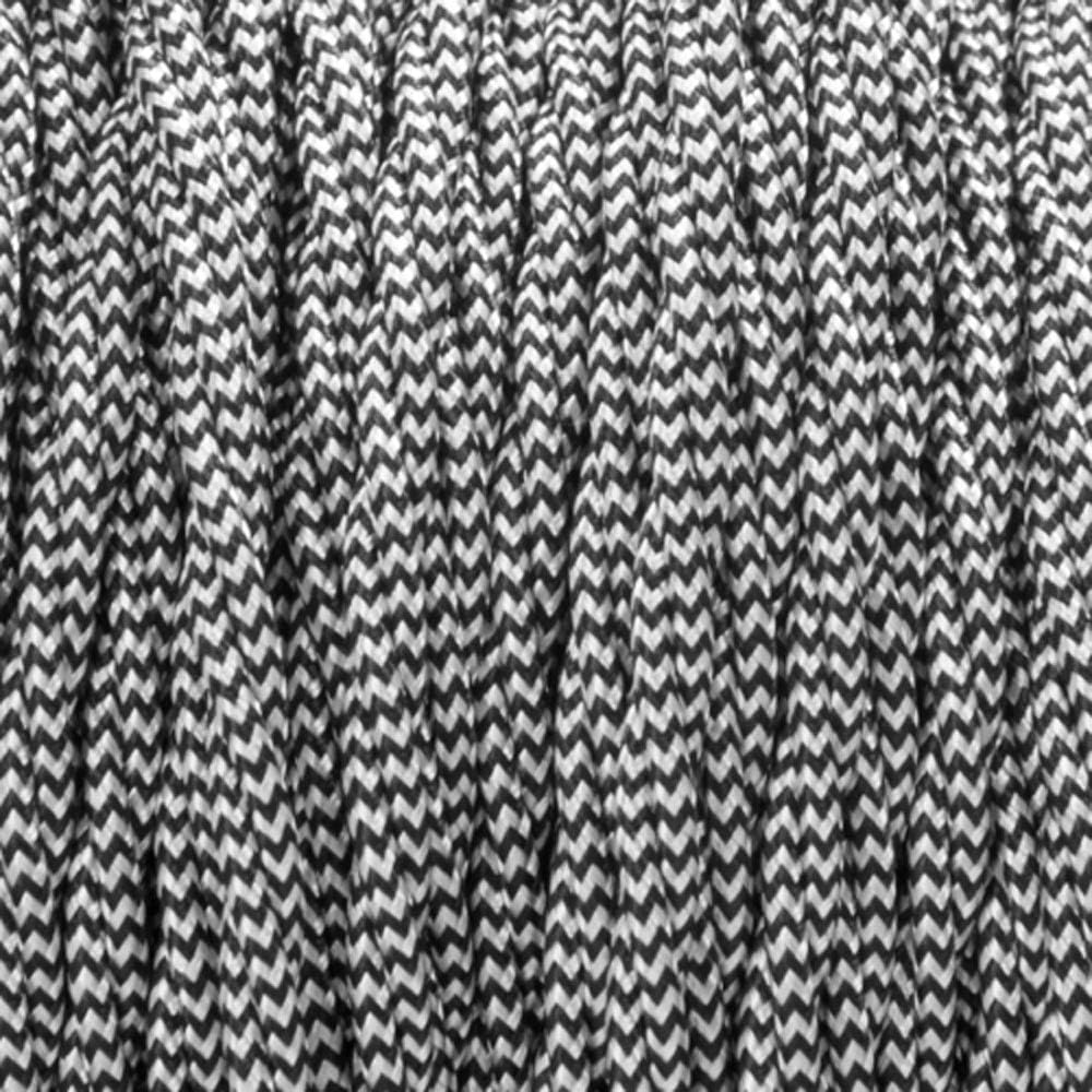 3 Core Twisted Silk Braided Vintage Fabric Lighting Cables Flex 0.75mm UK Electrical 6mm Cable with Earth Wire, Antique Flexible Cord DIY Pendant Light, Lighting Appliances (Black, White - 10m)