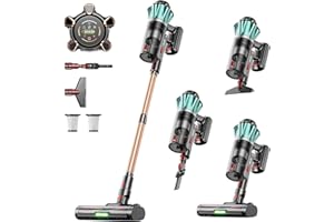 Cordless Vacuum Cleaner, 650W 55KPA 70 Mins Vacuum Cleaners with Hurricane Mode, Anti-Tangle Brush, 1.8L Dust Cup, Self-Stand