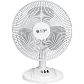 BEYOND BREEZE Oscillating Table Fan for Bedroom, 12-Inch &amp; 3 Speeds, White | Quiet Desk Fan with Adiustable Tilt, 70&deg; Wide Oscillation, Safety Grill, Ideal for Home Bedroom Office