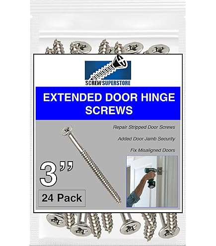 thumbnail image 2 of Extra Long Wood Screws - 2-1/4" Satin Nickel Door Hinge Security Screws (24 Pack) 2 of 14