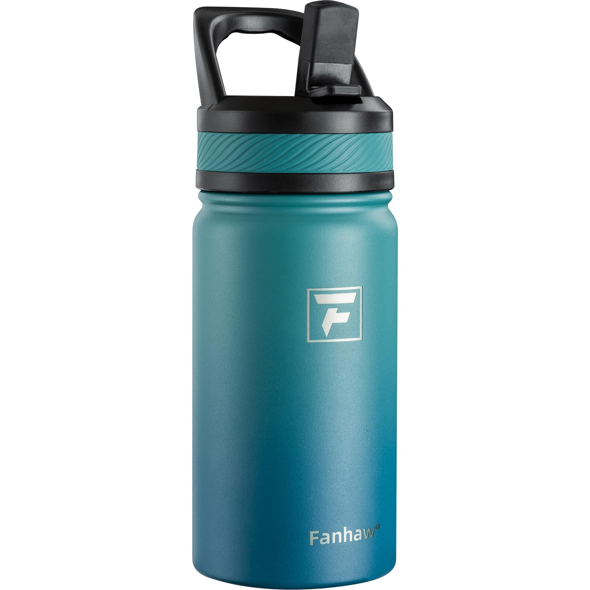 Photo 1 of Fanhaw 14 Oz Kids Insulated Water Bottle with Straw Lid – Stainless Steel Double Wall Vacuum, Leak-Proof, BPA-Free Water Bottles for School Boys & Girls(Green Blue)