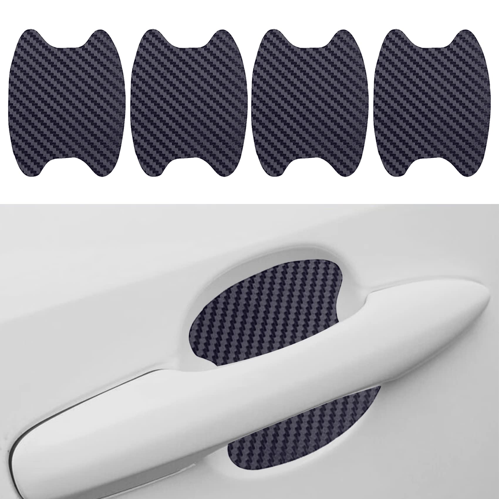 ASUBHA 4PCS Carbon Fiber Anti-Scratches Car Door