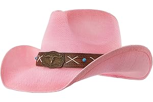 grinderPUNCH Western Outback Cowboy Hat Men's Women's Style Classic Straw Western Cowgirl Hat