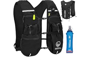 ONETOALL Running Vest for Women & Men, Lightweight Hydration Backpack 6L for Trail Running, Marathon, Hiking, Cycling, Joggin