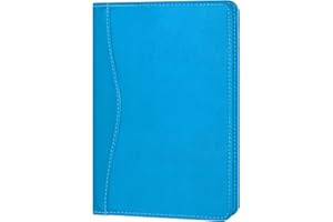 Gorbado Mini Padfolio/Junior Portfolio Folder Case, Business A5 Binder Organizer Notepad for Men Women, 5 x 8 Writing Pad Included, Electric Blue