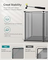 SONGMICS Pet Playpen with Floor Small Animal Enclosure 125 x 63 x 42 cm Grey view 6