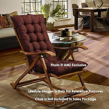 AMZ Exclusive Soft Rocking Chair Cushions Home Cotton Cushion Long Chair Pad (48 x 16 inches,Set of 1) (48 x 16 Inches, Chocolate Brown)