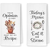 HONLUNG Funny Housewarming Gifts,Kitchen Towels Set of 2, Hostess Chef Gifts for Women Dish Towels Drying Cloth for New Home Kitchen Decorative Hand Towels, 16x24 Inch